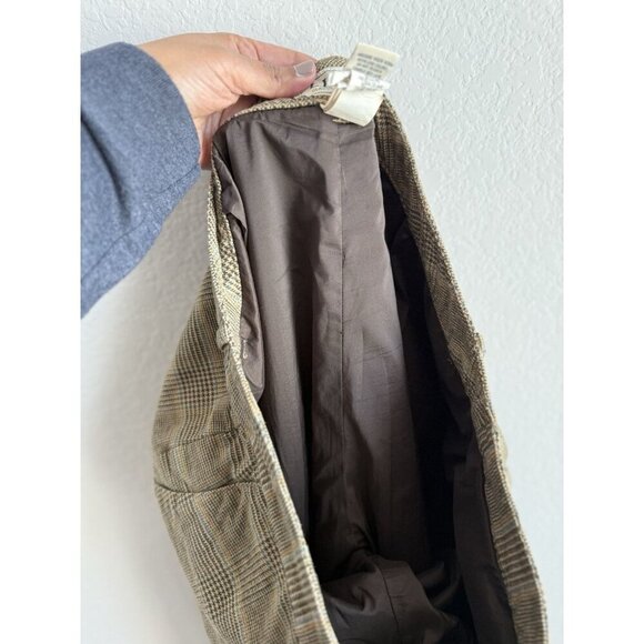 Vintage L.L. Bean Women’s Plaid Wool Trousers Pants Classic Fit Straight 18 Pet - Picture 7 of 10